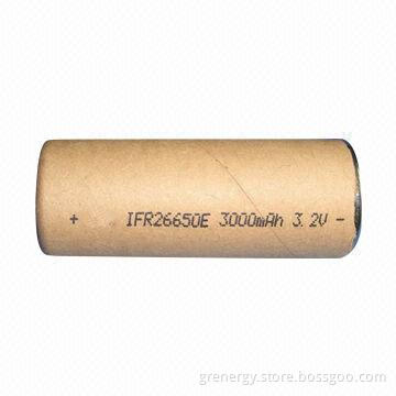 3.2V 3,000mAh Lithium-ion Phosphate/LiFePO4 Battery, 26650, UL-listed, RoHS-approved,High Burst Rate